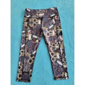 CVG Constantly Varied Gear Midnight Skull Leggings Capri Size M